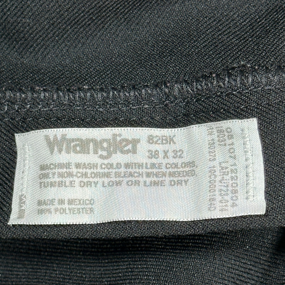Wrangler Wrancher Pants Mens 38x32 Black Western Cowboy Dress Jeans Bootcut - Picture 5 of 8